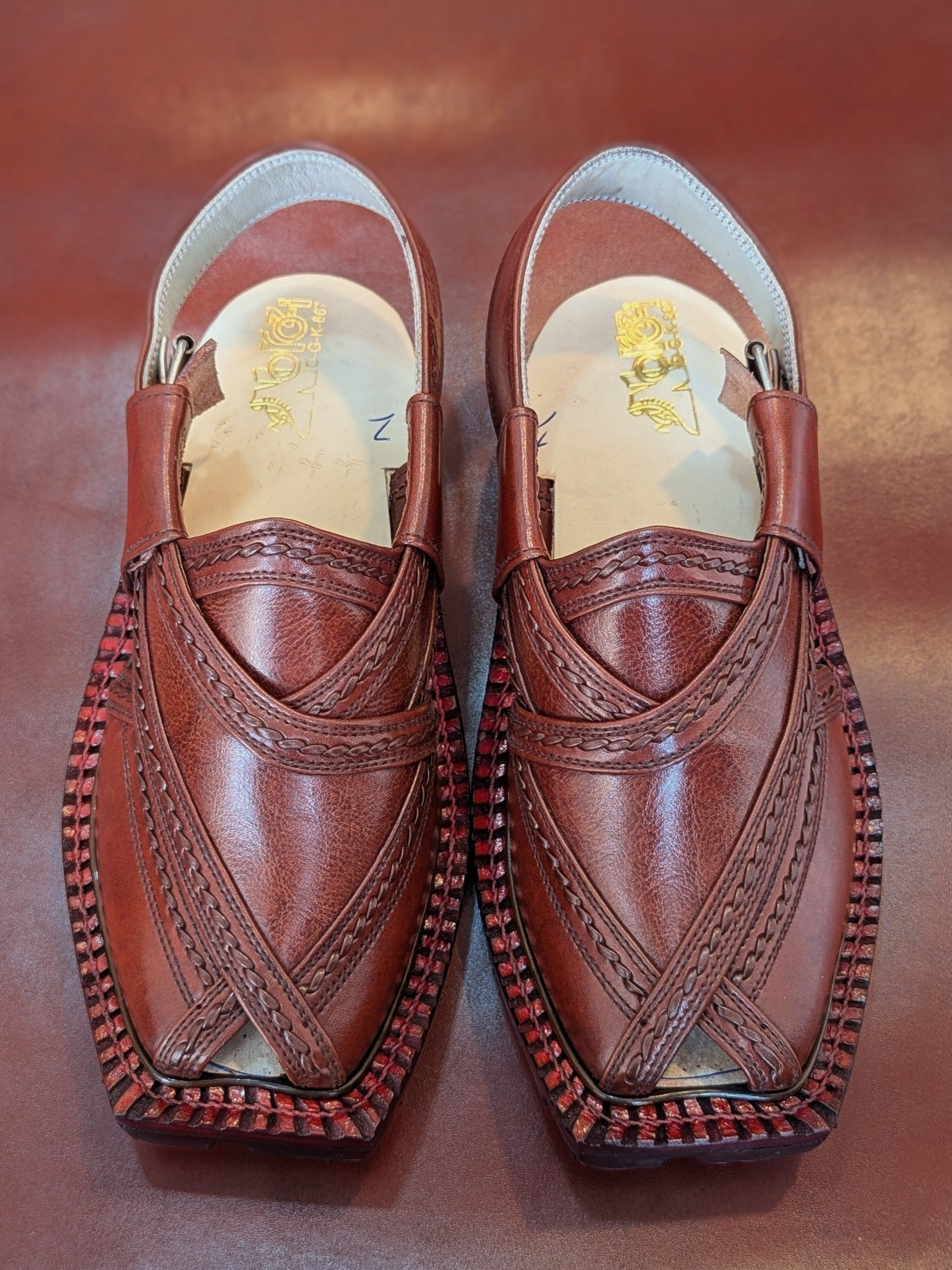 Classic Brown Handmade Genuine Cow Leather Norozi Chappal By Sardar Norozi