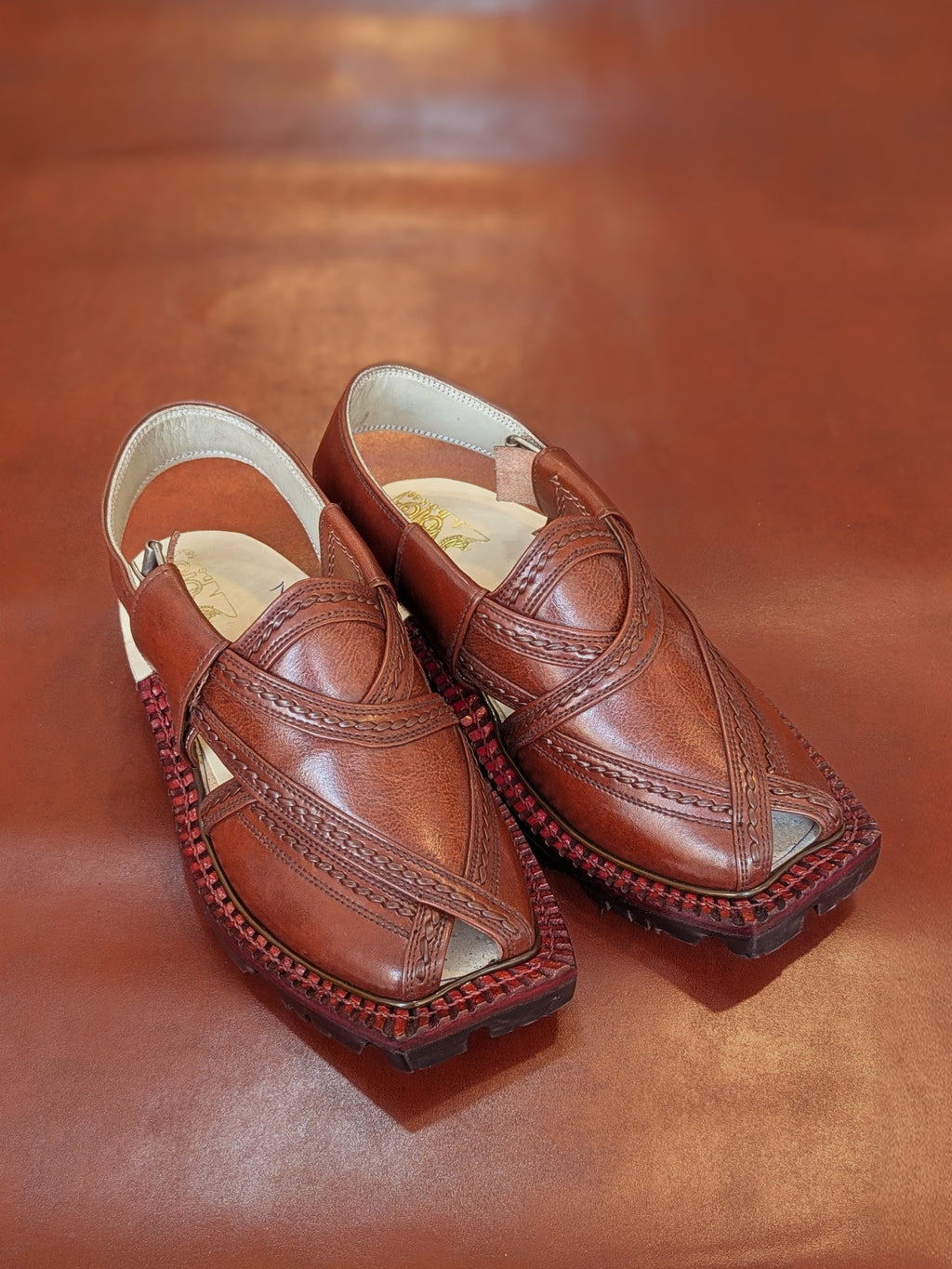 Classic Brown Handmade Genuine Cow Leather Norozi Chappal By Sardar Norozi