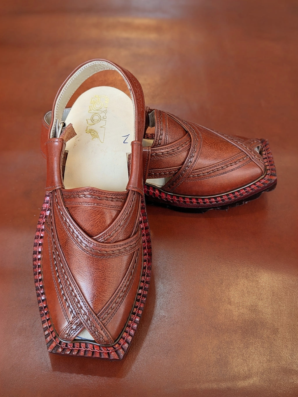 Classic Brown Handmade Genuine Cow Leather Norozi Chappal By Sardar Norozi