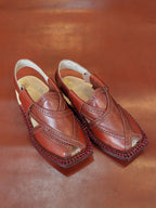 Classic Brown Handmade Genuine Cow Leather Norozi Chappal By Sardar Norozi