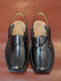 Premium Handmade Black Plain Norozi Chappal - By Sardar Norozi