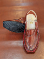 Handmade Genuine Leather Brown Gool Norozi Chappal By Sardar Norozi