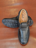 Men’s Tan Premium Casual Black Boot Cut-Out Sandals By Sardar Norozi