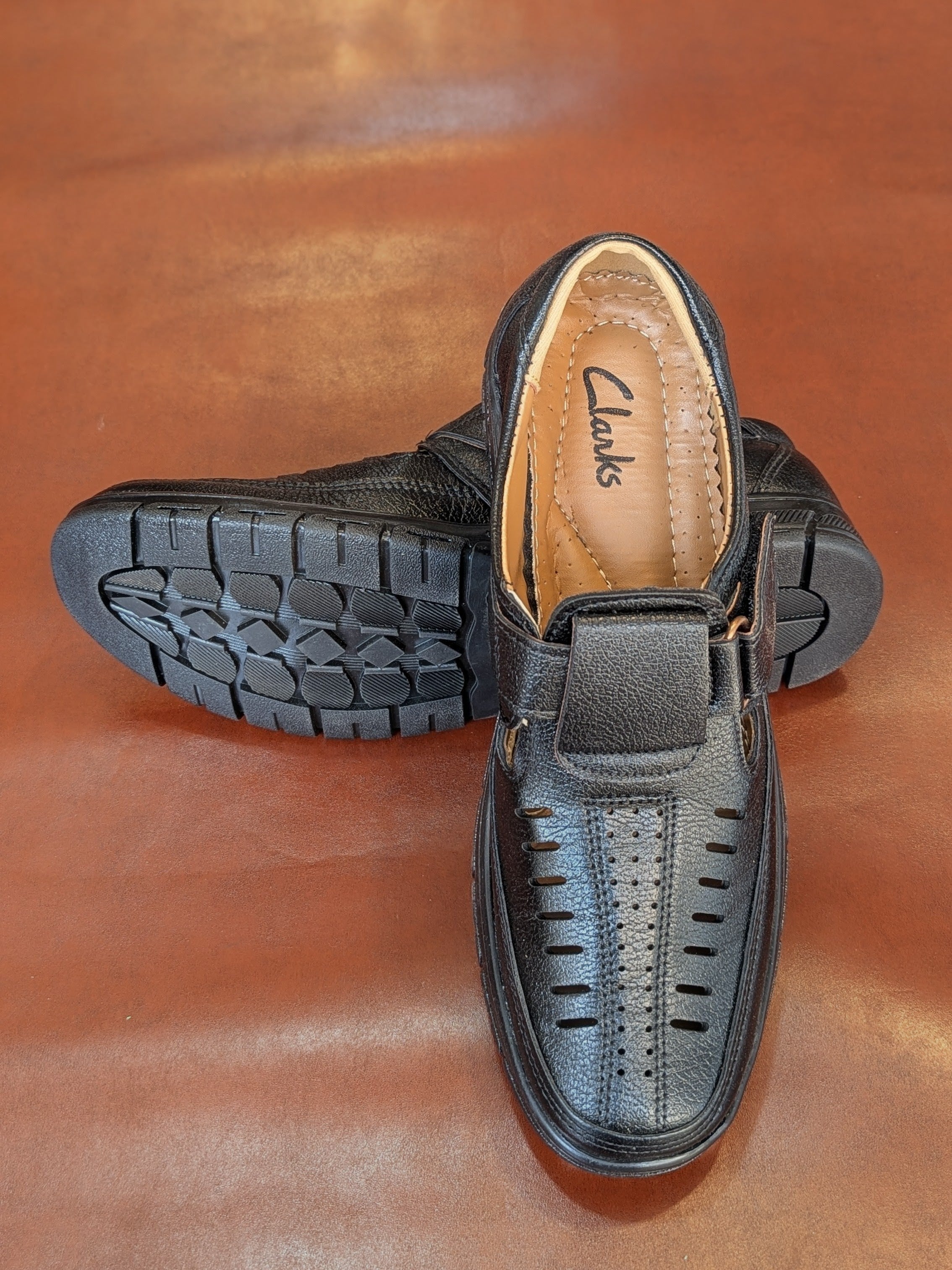 Men’s Tan Premium Casual Black Boot Cut-Out Sandals By Sardar Norozi