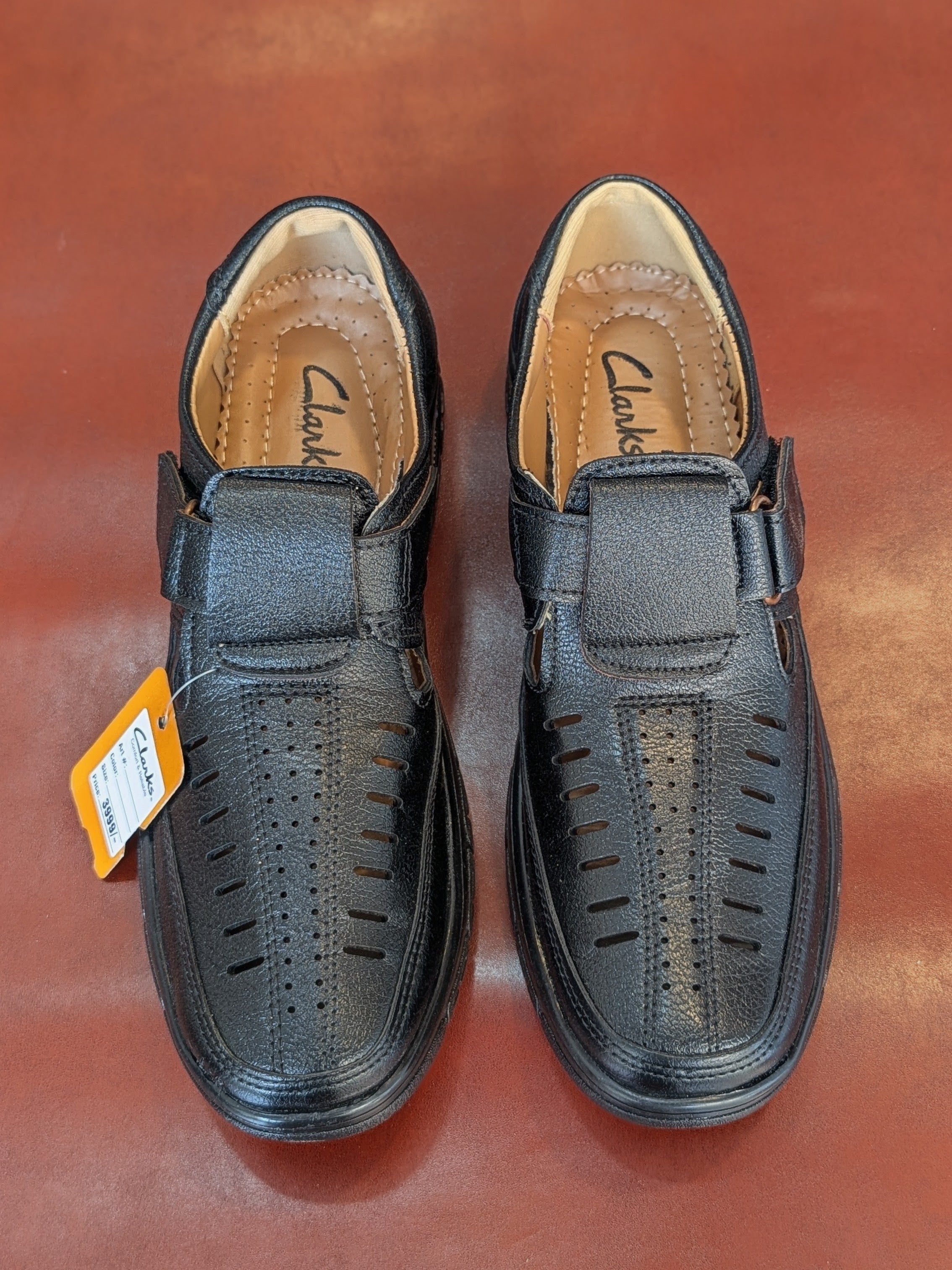 Men’s Tan Premium Casual Black Boot Cut-Out Sandals By Sardar Norozi